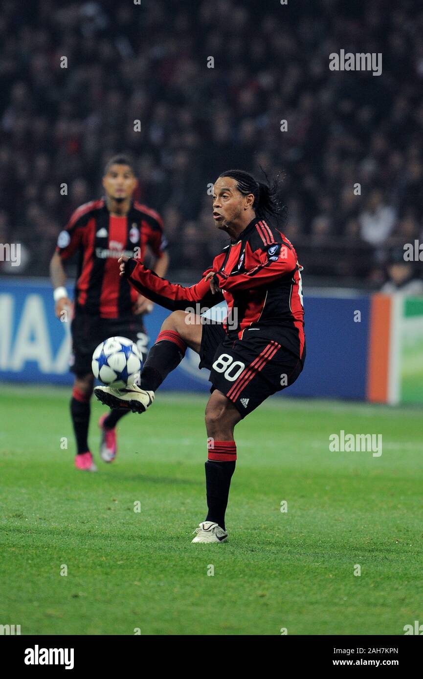 Milan, Italy , 03 NOVEMBER 2010, 'San Siro' Stadium,  UEFA Champions League 2010/2011, AC Milan - Real Madrid CF: Ronaldinho  in action Stock Photo