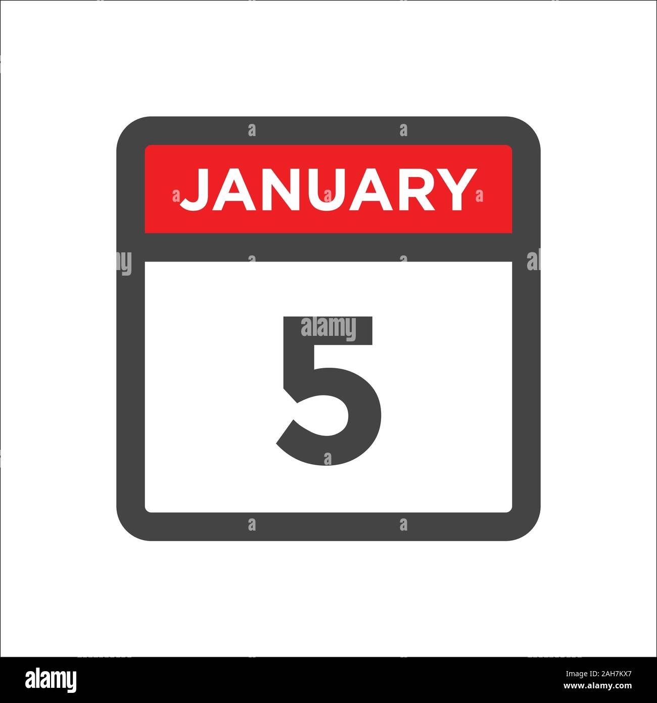 January 5 Calendar Icon W Day Of Month Stock Vector Image Art Alamy