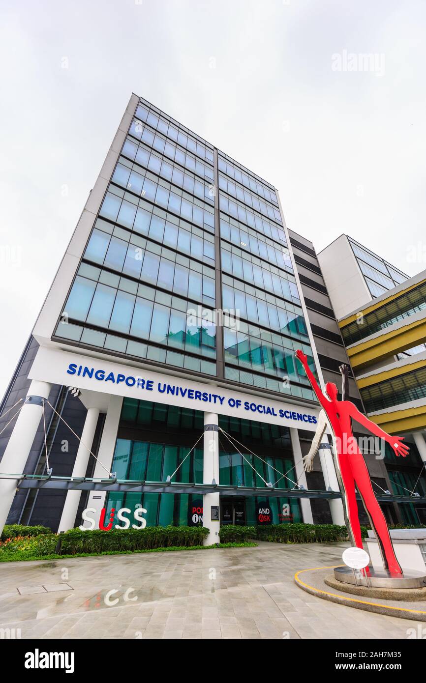 Singapore-14 DEC 2019: Singapore University of Social Sciences SUSS gate area Stock Photo