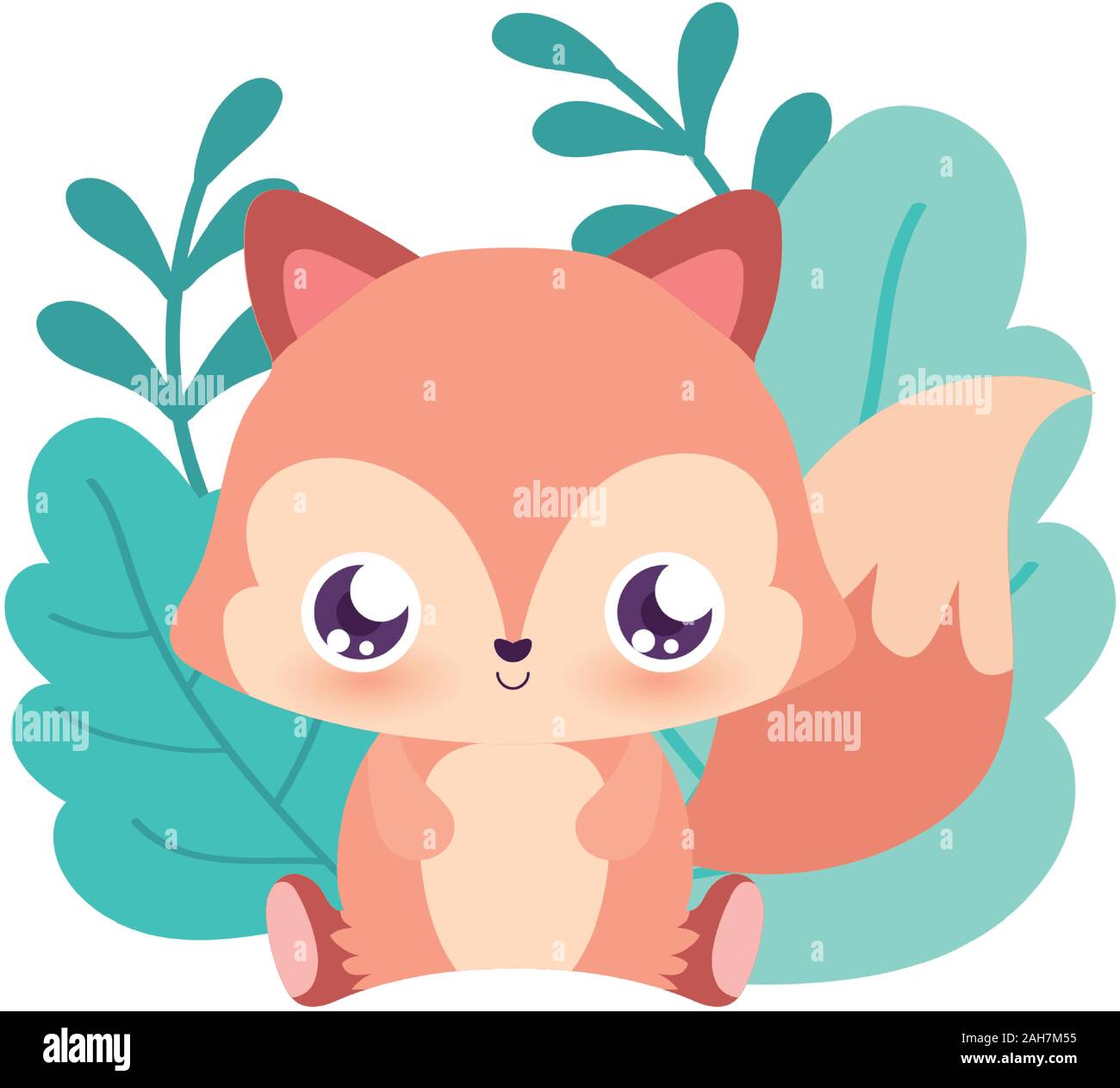 Cute squirrel cartoon with leaves design, Animal zoo life nature character childhood and adorable theme Vector illustration Stock Vector
