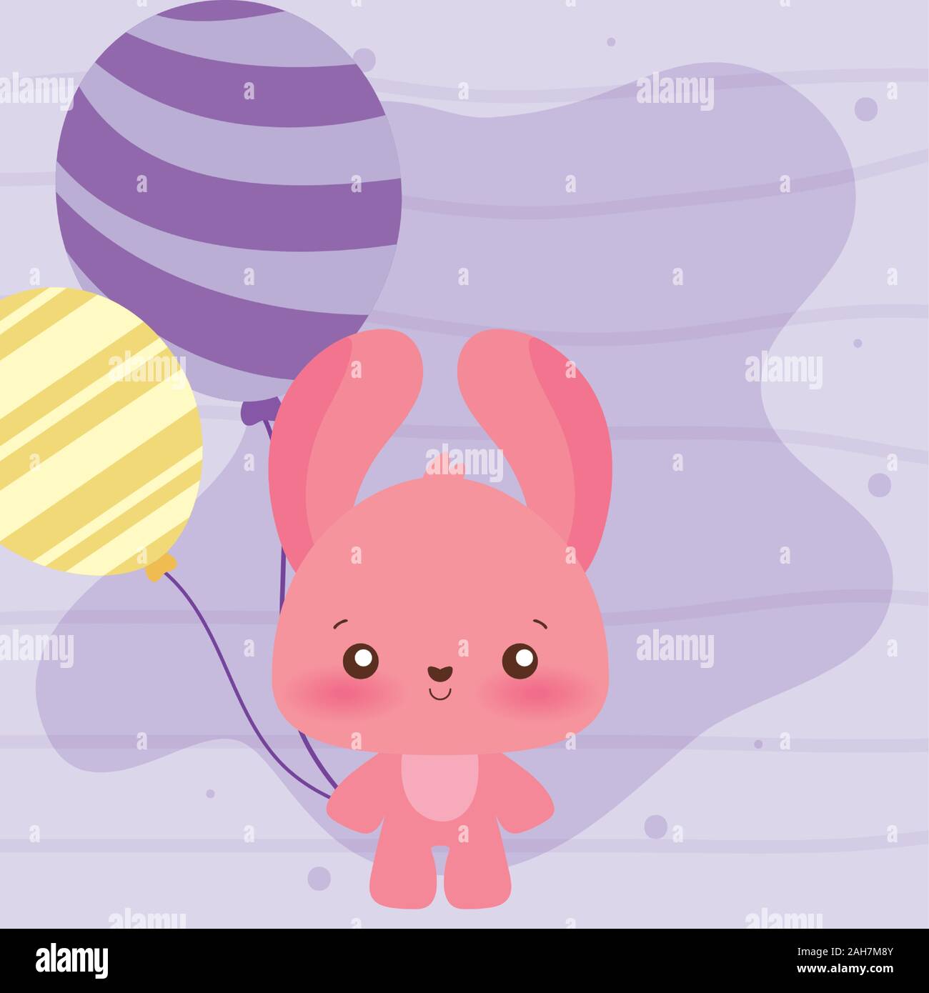 rabbit cartoon design, Happy birthday card celebration decoration ...