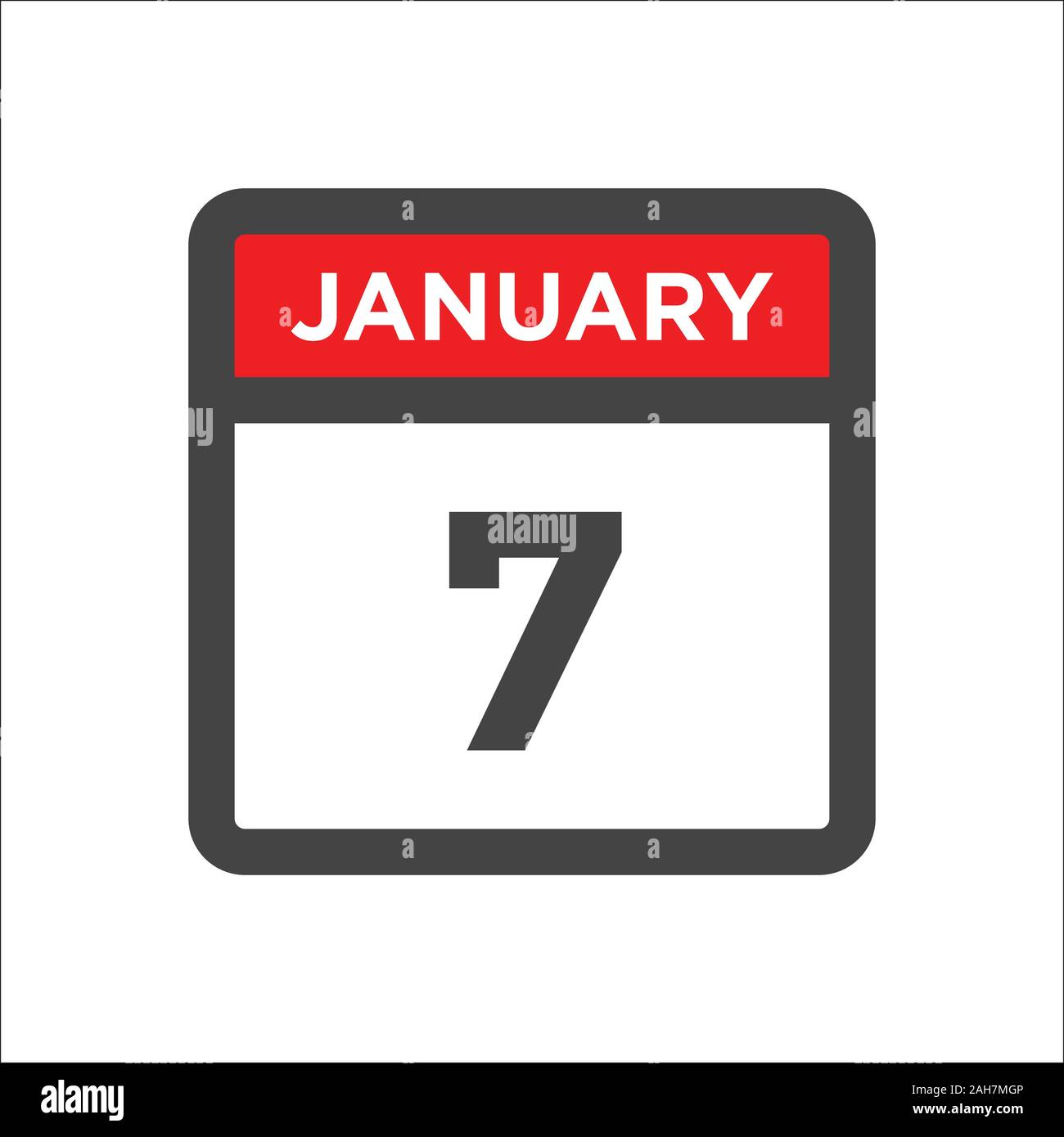 January 7 calendar icon w day of month Stock Vector Image & Art Alamy