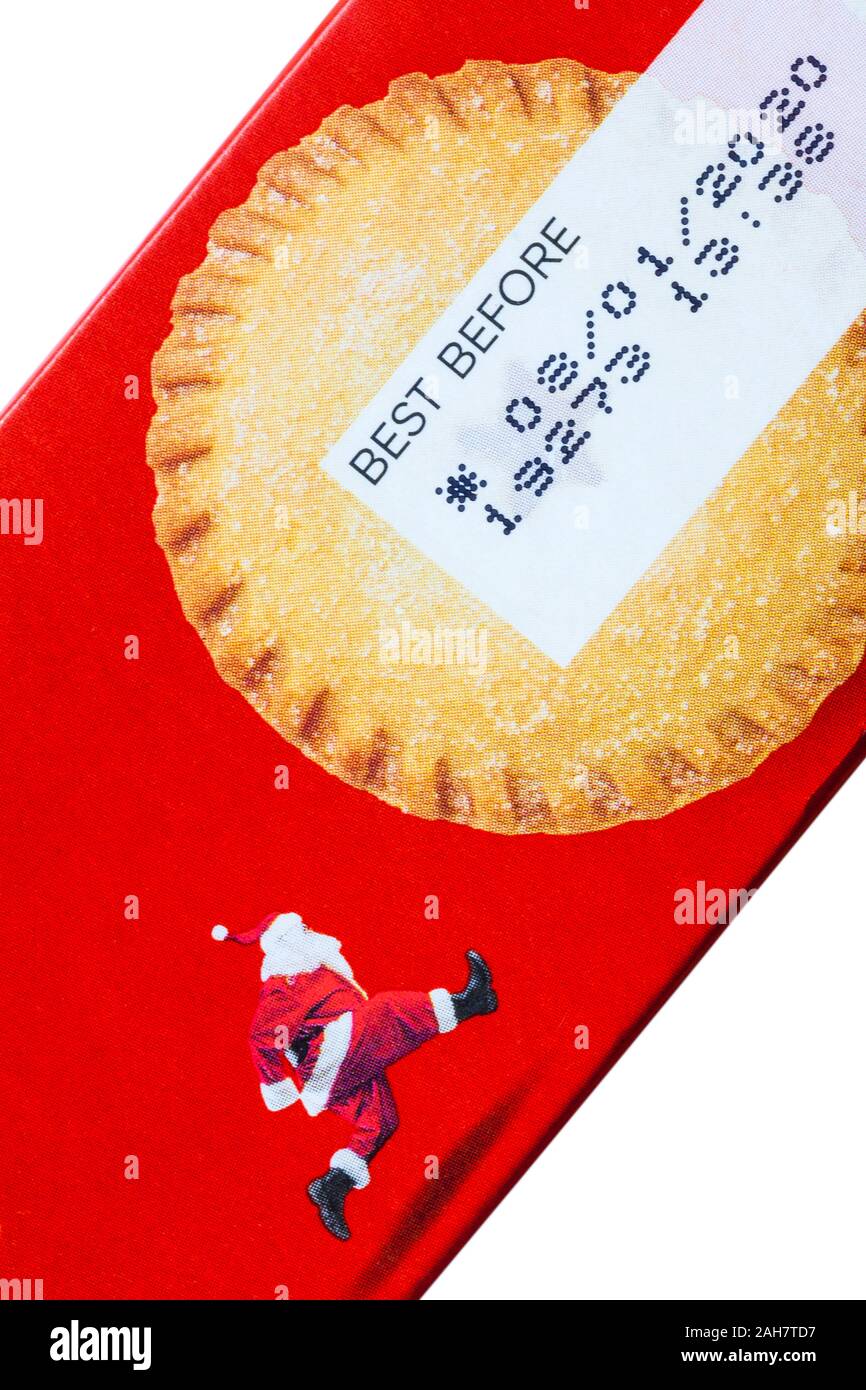 Best before date on box of M&S all butter mince pies Stock Photo Alamy