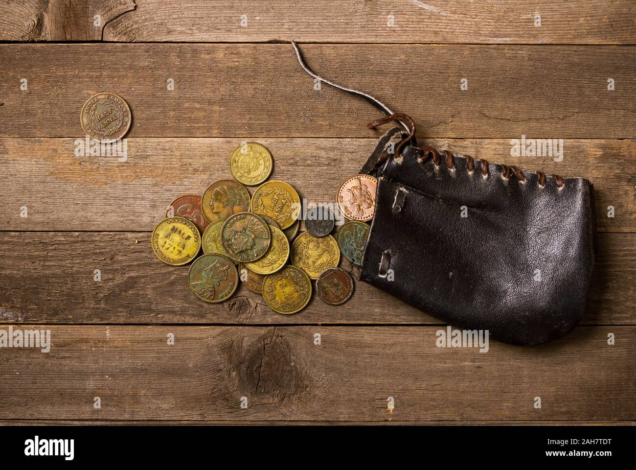old coins purse Stock Photo Alamy
