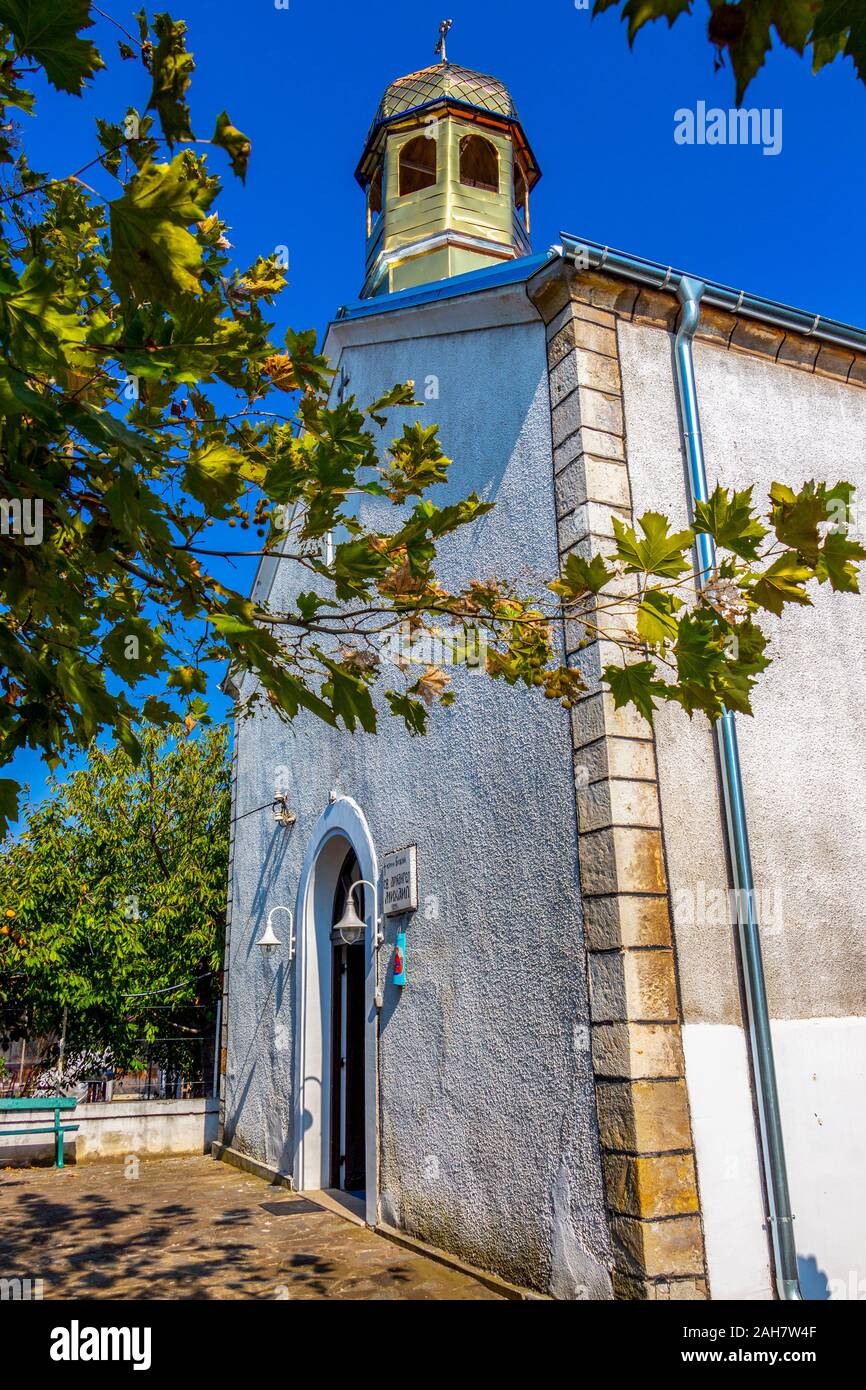 Eastern Orthodox Saint Michael's Church in the village of Radievo, Municipality of Dimitrovgrad, in Haskovo Province, Southern Bulgaria Stock Photo