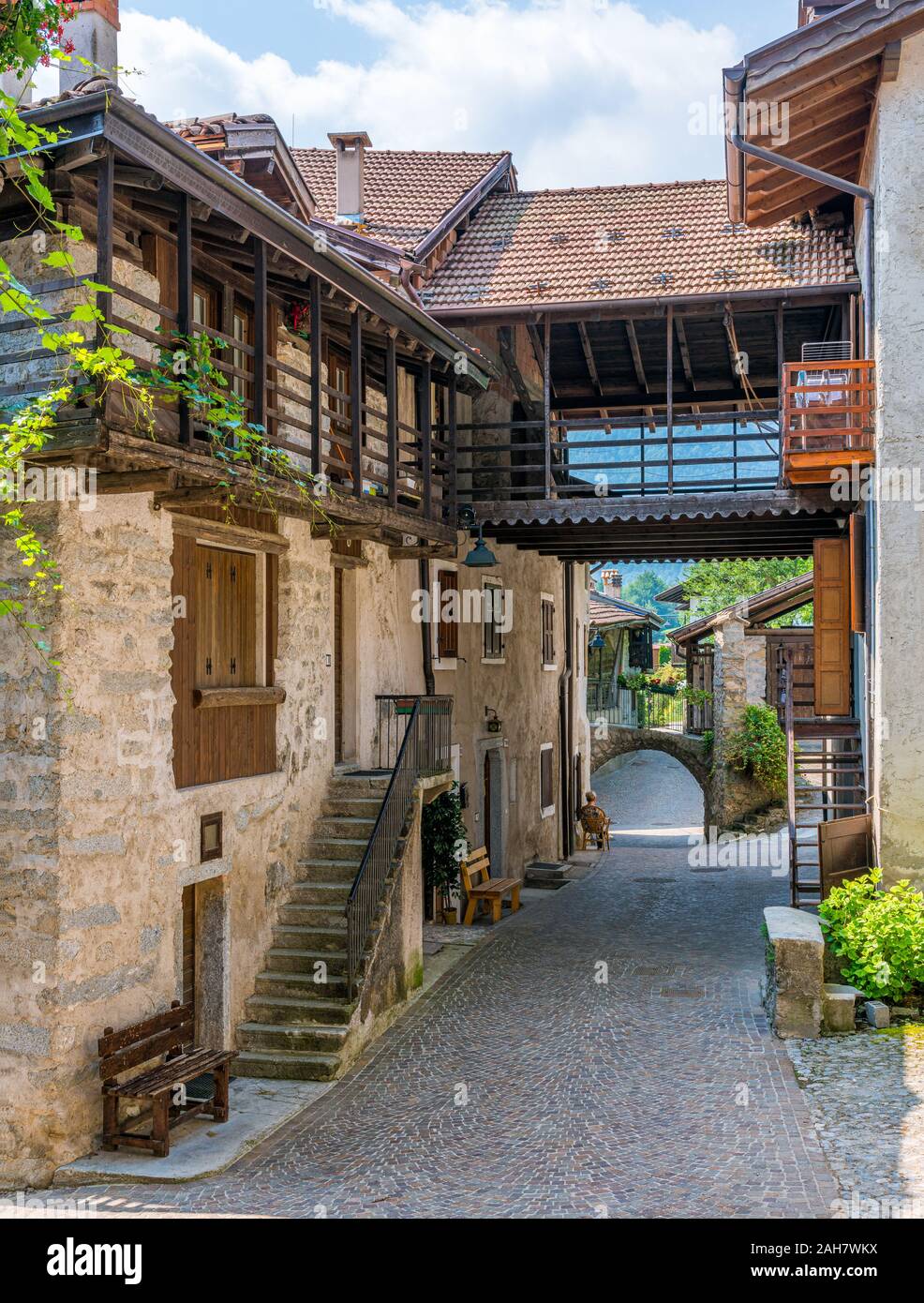 The picturesque village of Rango, in the Province of Trento, Trentino Alto Adige, Italy. Stock Photo