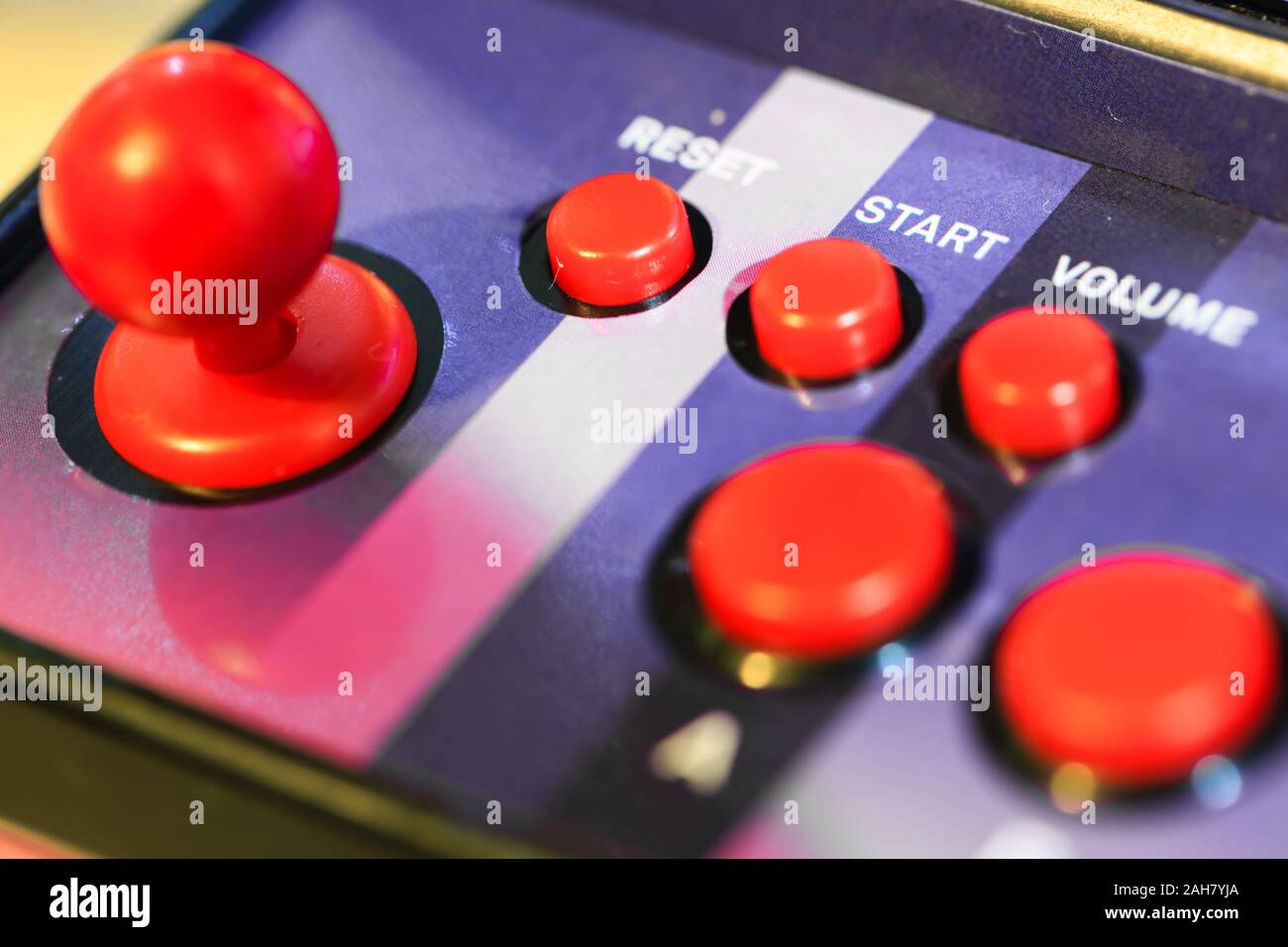 Arcade game control pad closeup macro view Stock Photo