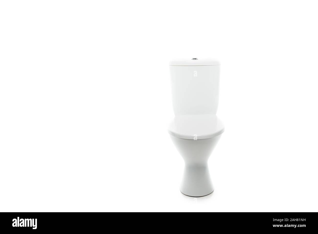 ceramic clean toilet bowl isolated on white Stock Photo - Alamy