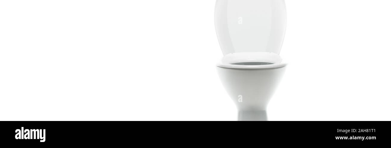 ceramic clean toilet bowl isolated on white, panoramic shot Stock Photo ...