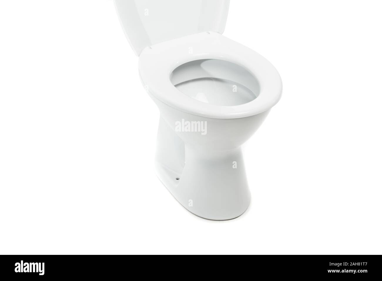 ceramic clean toilet bowl isolated on white Stock Photo - Alamy
