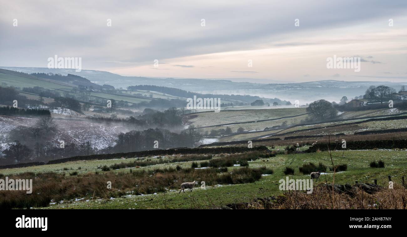 Winter in the Yorkshire Dales  in the parish of Hazlewood with Storiths, North Yorkshire, England, United Kingdom Stock Photo