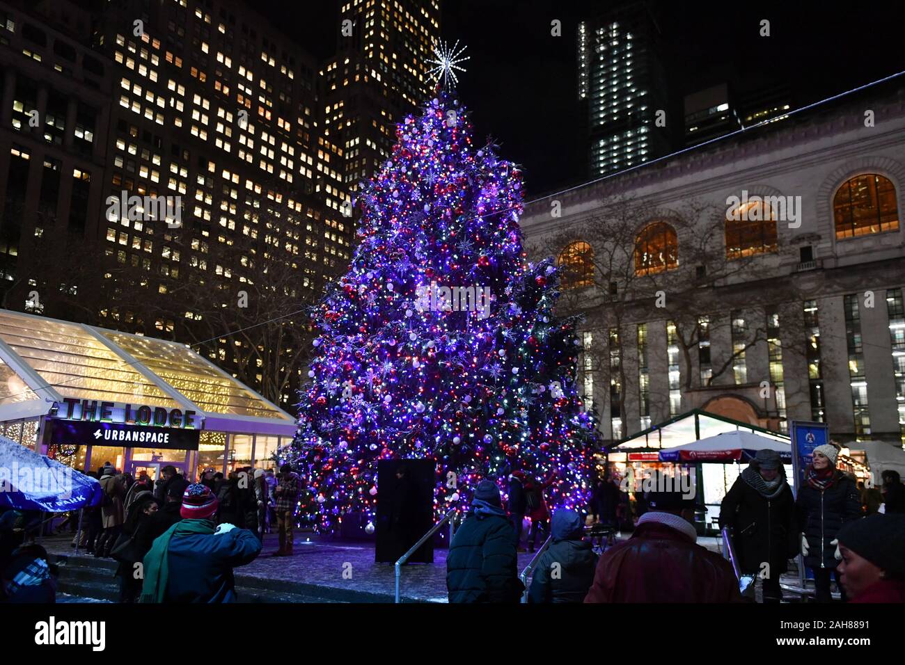 Bryant park winter village christmas village hires stock photography