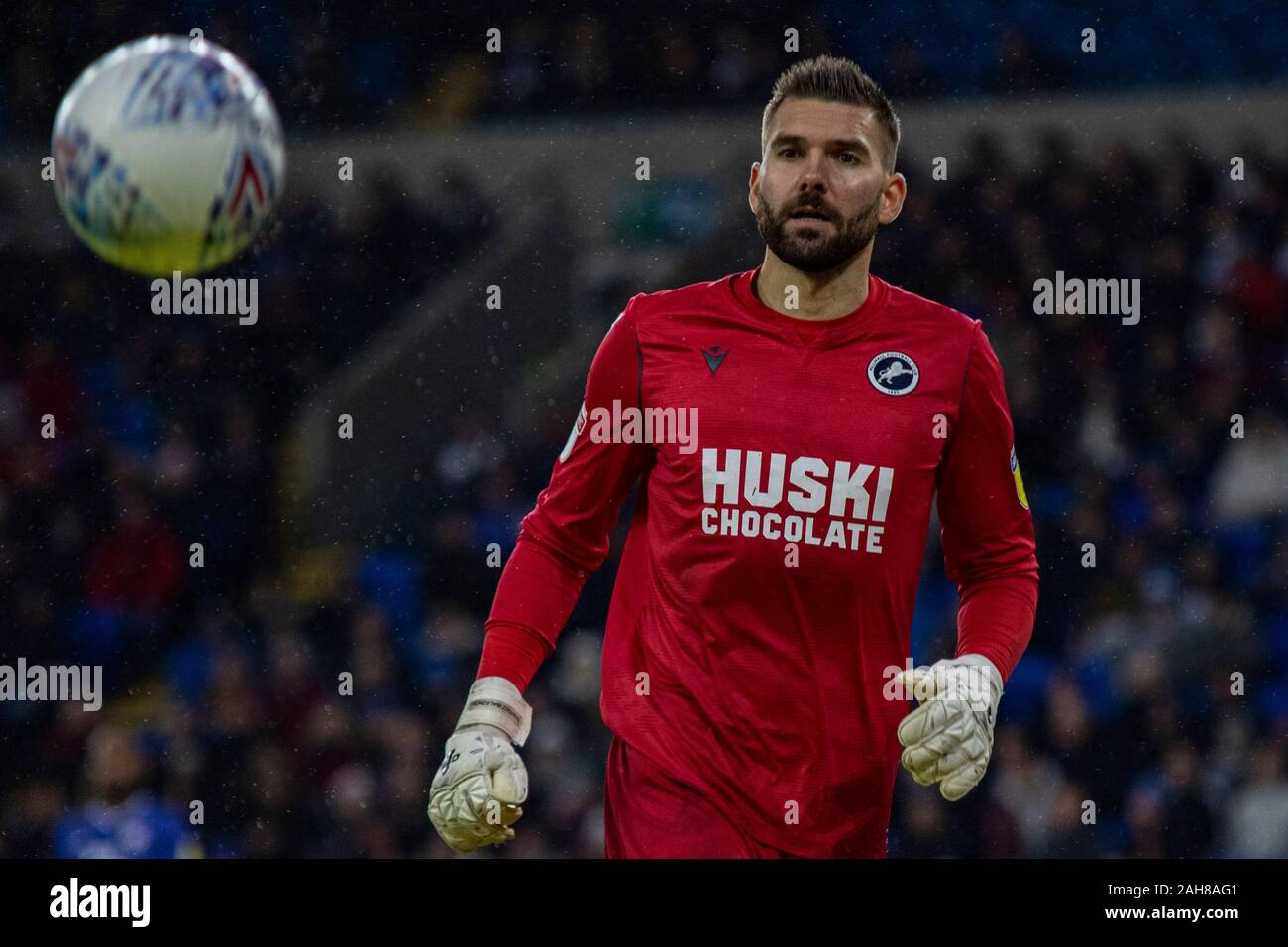 Goalkeeper Bartosz Bialkowski Millwall Thumps Ball Editorial Stock