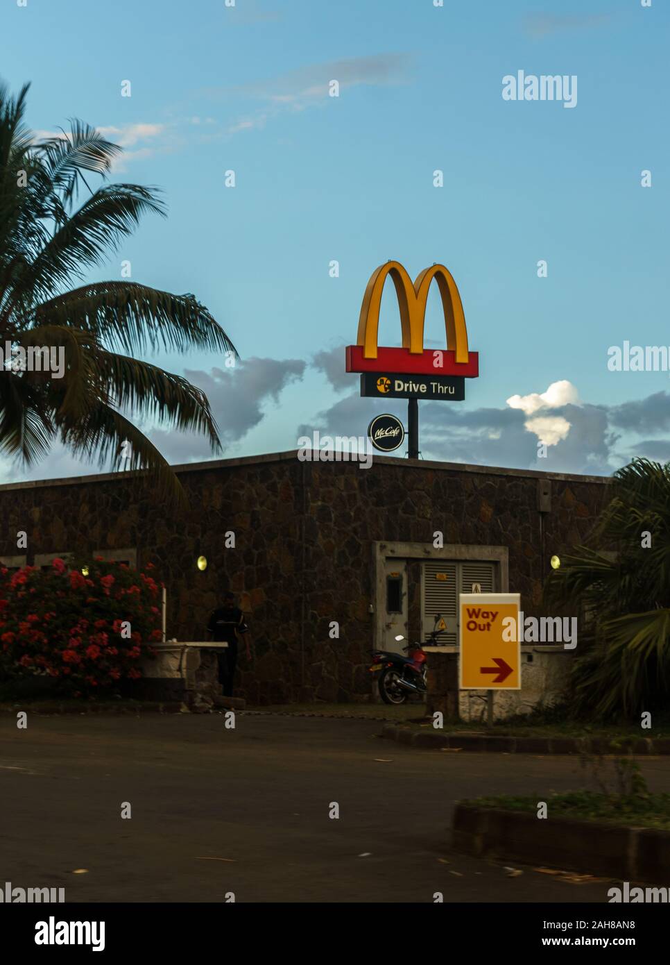 Cascavelle, Mauritius, December 2019 - A franchise of MacDonald's on