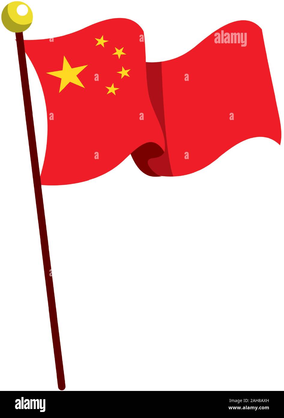 flag China patriotic in pole Stock Vector