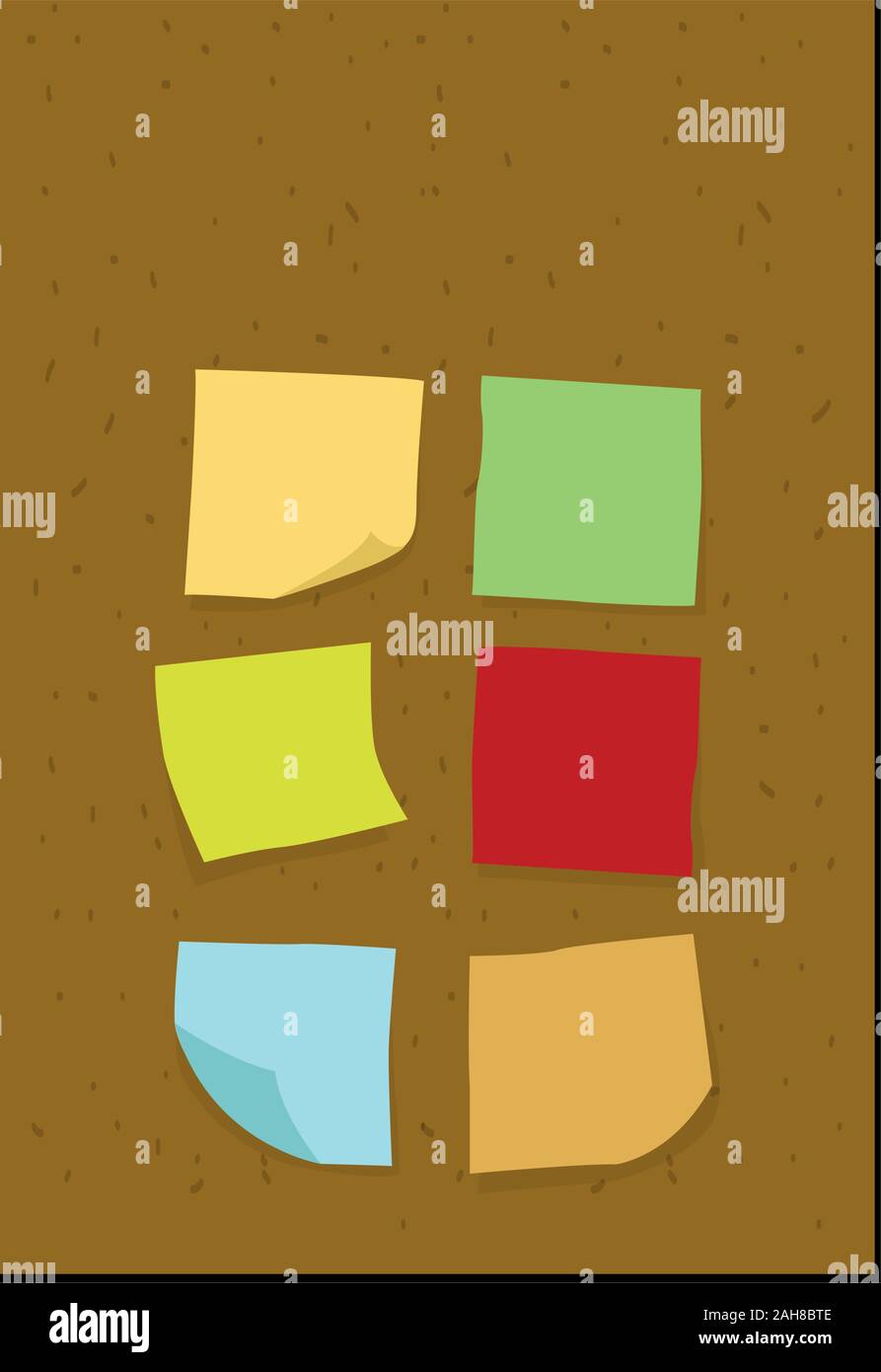 Post it notes in corkboard Stock Vector Image & Art Alamy