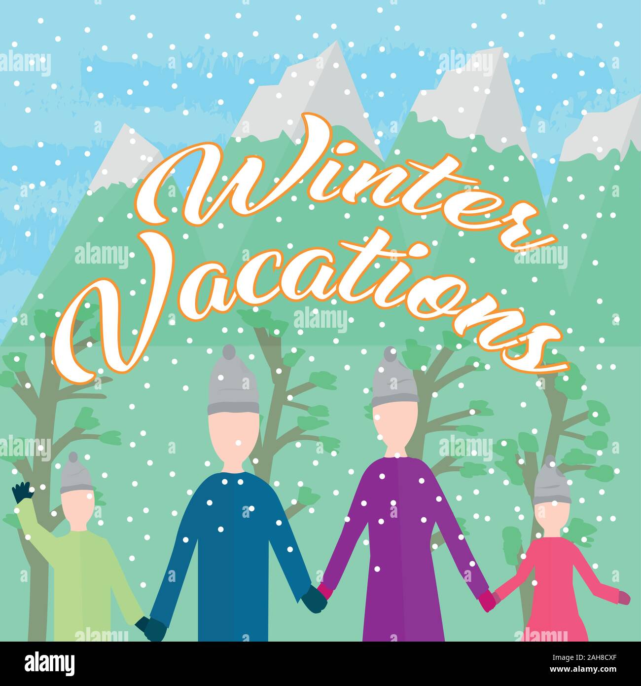 Winter vacation poster Stock Vector