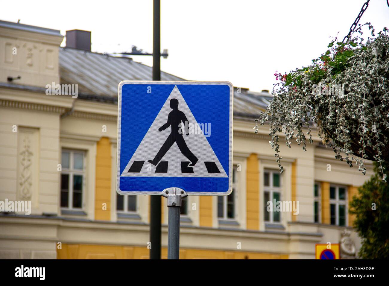 Zebra crossing sign in Malmö, Sweden Stock Photo - Alamy