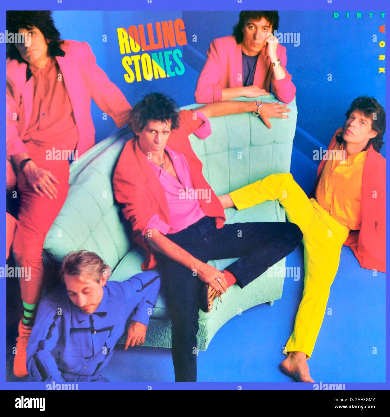 Rolling Stones - original vinyl album cover - Dirty Work - 1986 Stock Photo