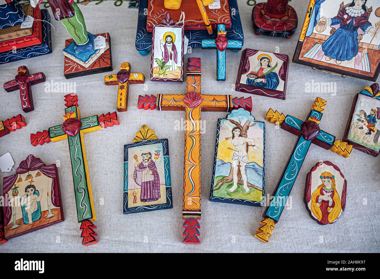 Religious art display (by Frank L. Garcia), Spanish Market, Santa Fe