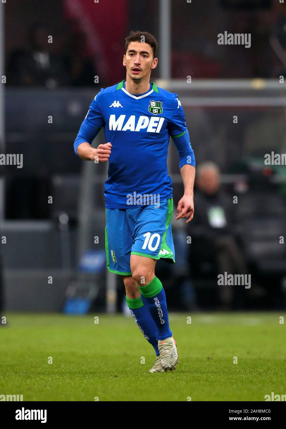 MILAN, ITALY - December 15, 2019:  Filip Djuricic in action during the Serie A 2019/2020 MILAN v SASSUOLO at San Siro Stadium. Stock Photo