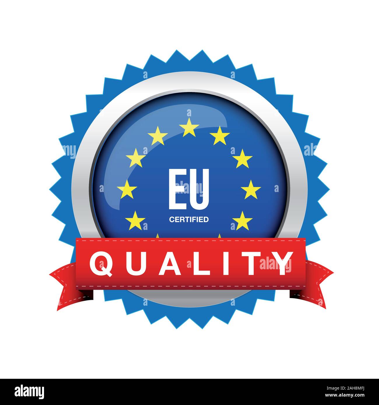 EU - Europe Certified Quality badge sign Stock Vector