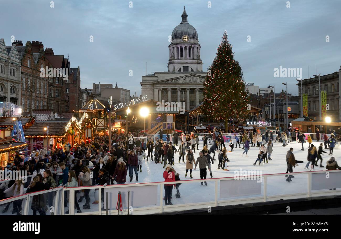 The Ice Rink at Nottingham Winter Wonderland Stock Photo Alamy