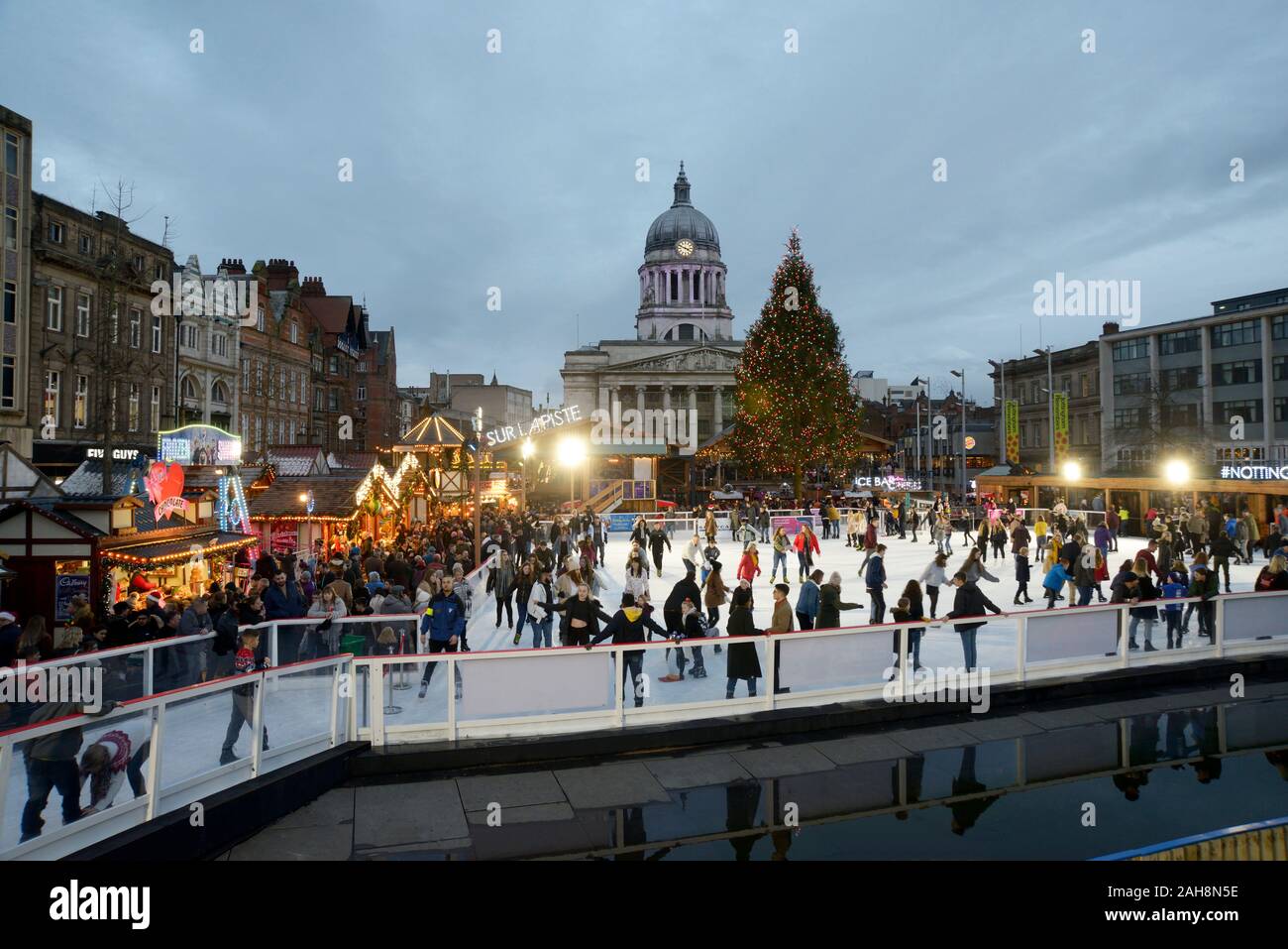 The Ice Rink at Nottingham Winter Wonderland Stock Photo Alamy