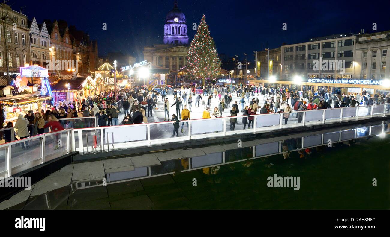 The Ice Rink at Nottingham Winter Wonderland Stock Photo Alamy
