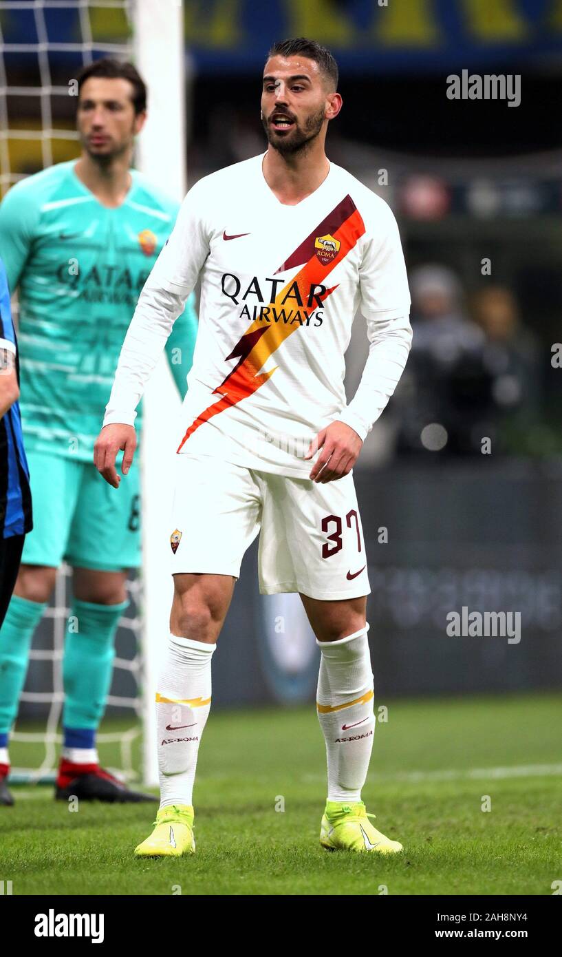 picture Spinazzola Inter Milan https www alamy com milan italy december 06 2019 leonardo spinazzola looks on during the serie a 20192020 inter v roma at san siro stadium image337638984 html