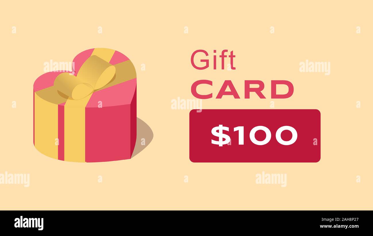 Gift card, discount certificate vector template. Valentine day