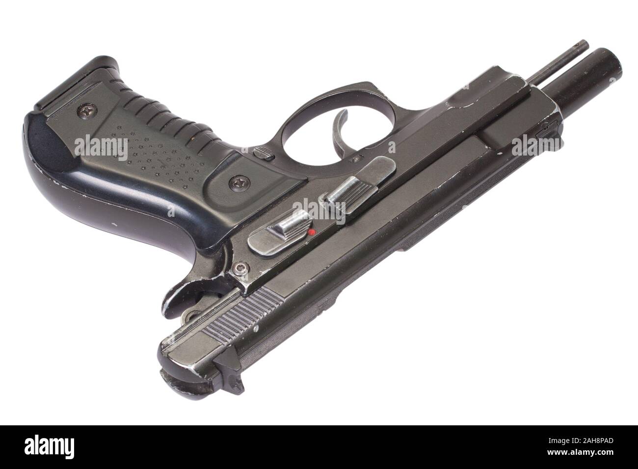 Modern semi-automatic pistol isolated on white Stock Photo - Alamy