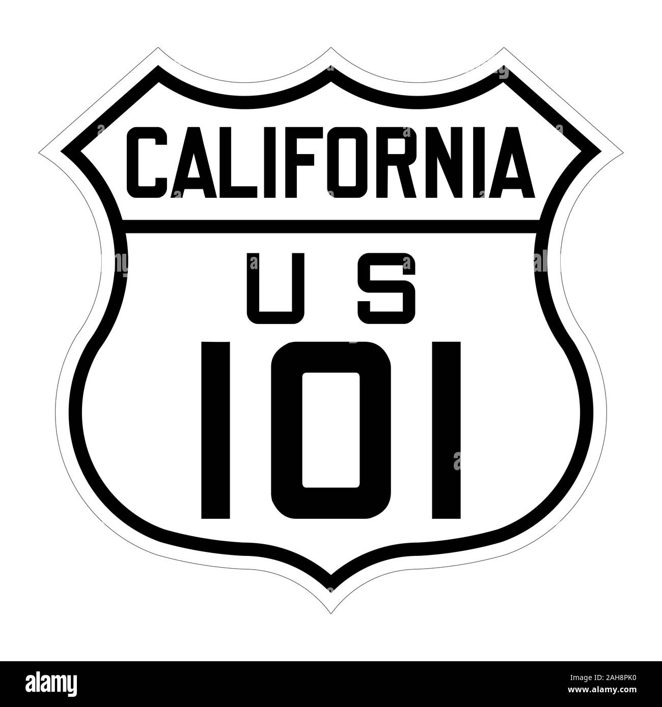 California us route 101 sign Stock Photo