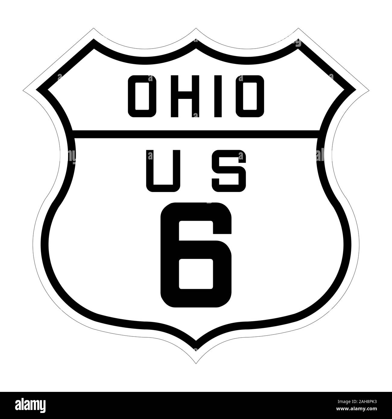 Ohio us route 6 sign Stock Photo Alamy