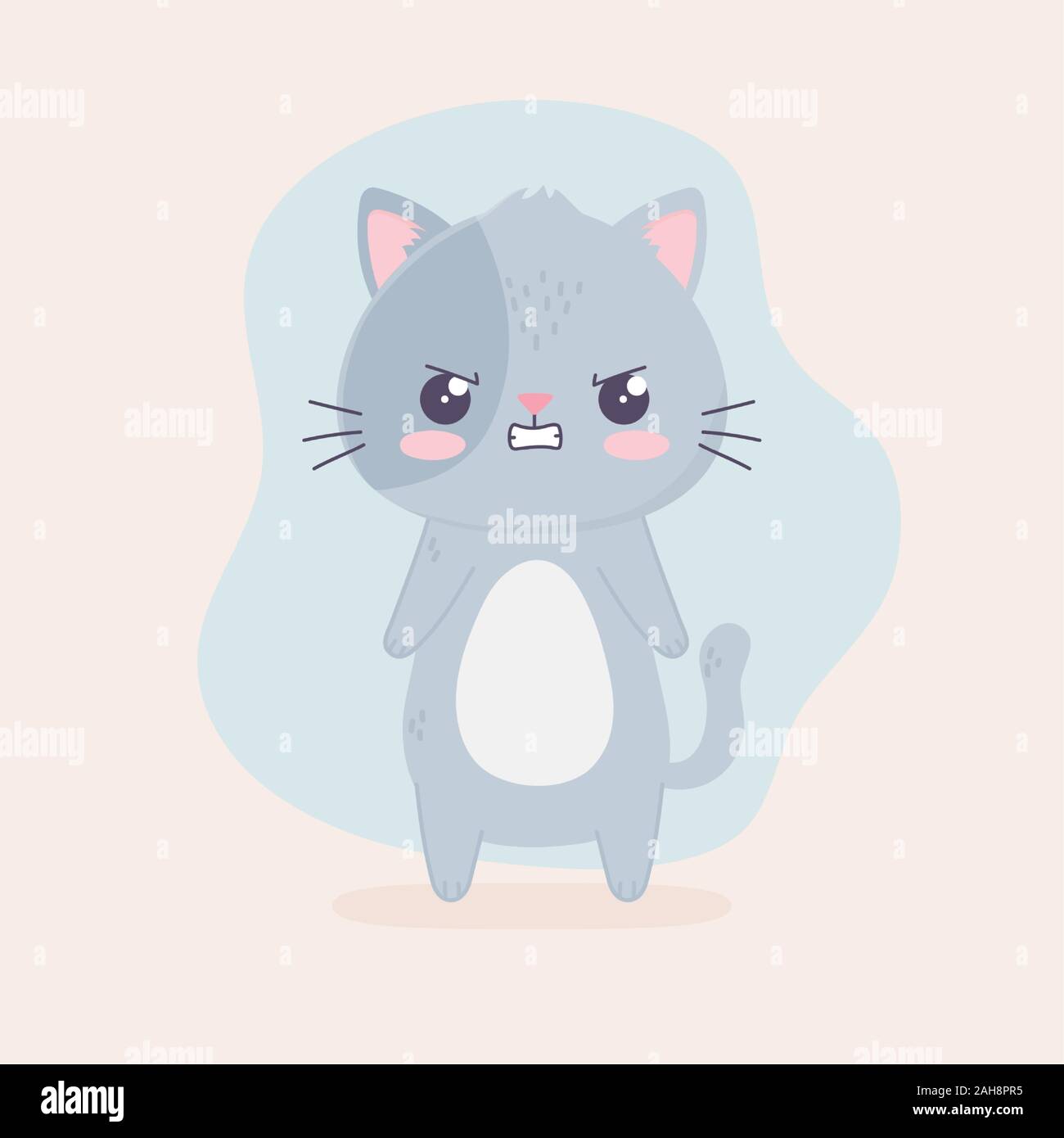 Angry Cat, Cute Kitten, Ready To Fight, Cartoon Chibi Style, Generative AI  Stock Illustration - Illustration of friendship, characters: 280974758