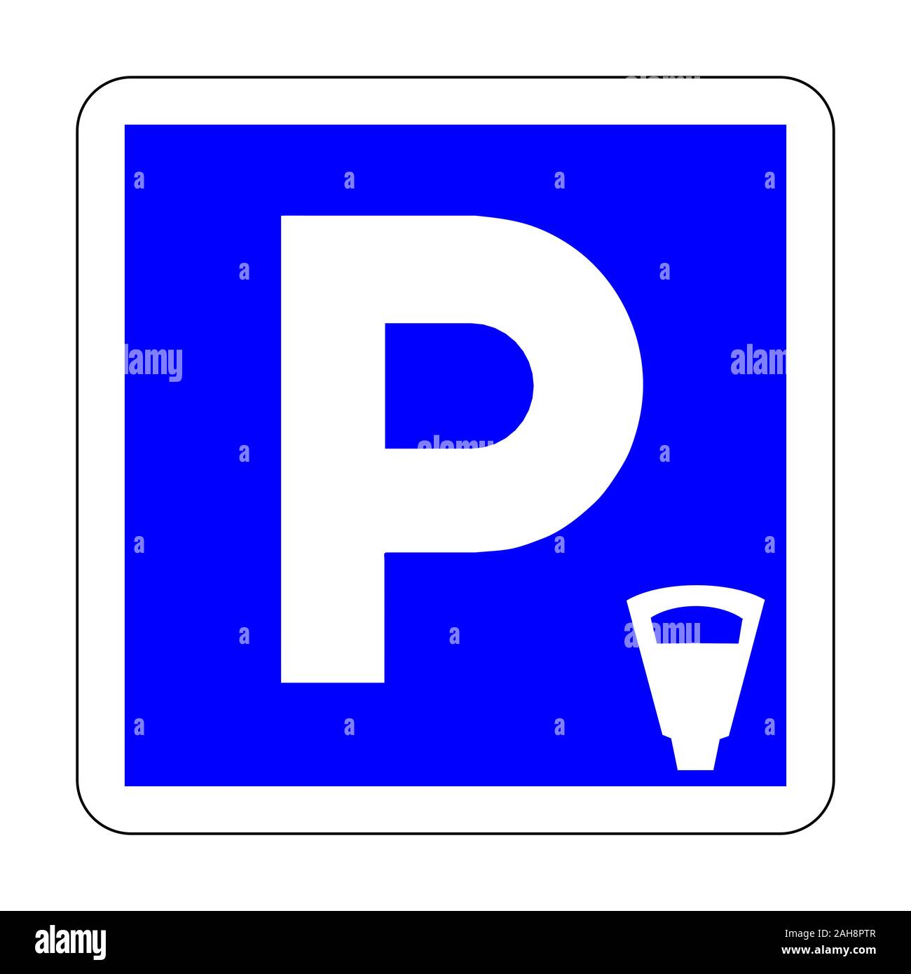 Toll parking area road sign Stock Photo Alamy