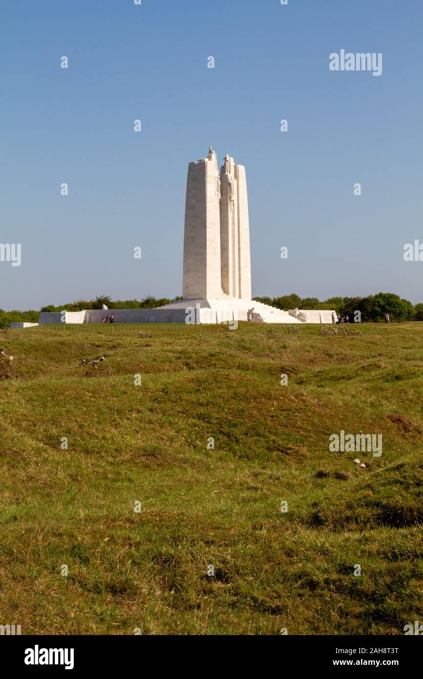 Vimy, France. 2019/9/14. Canadian National Vimy Memorial (First World War Memorial) on the Vimy Ridge near the town of Arras. Stock Photo