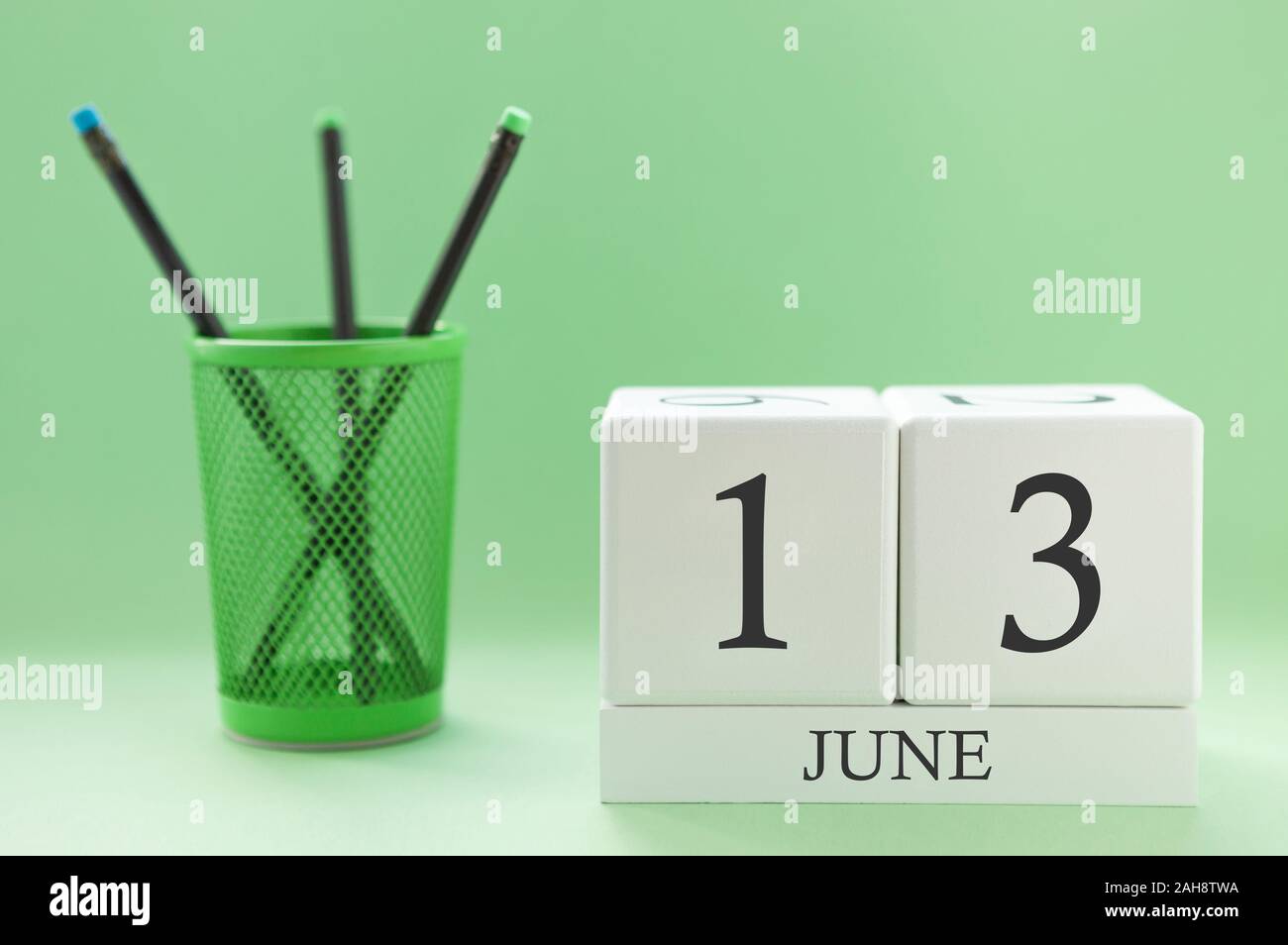 Desk Calendar Of Two Cubes For June 13 Stock Photo 337641286 Alamy