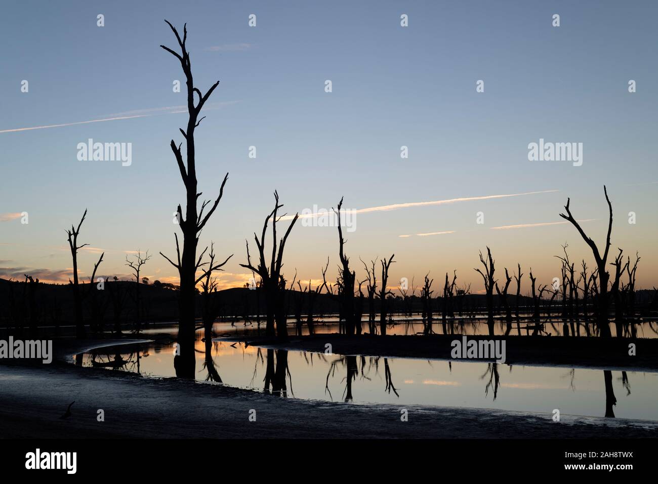 Upper reaches of Lake Hume during drought Stock Photo Alamy