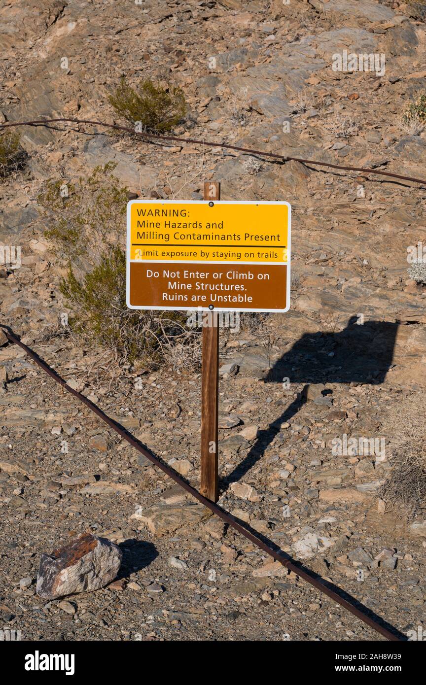 Sign warning for mine hazards Stock Photo Alamy