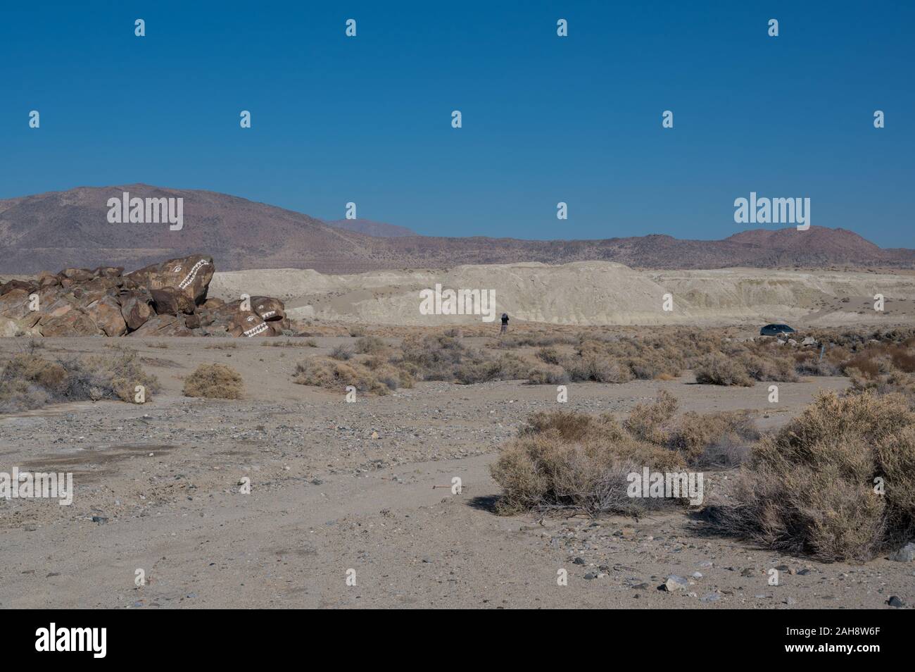 Fish Rocks in Trona, California. Rocks painted with graffiti to look ...