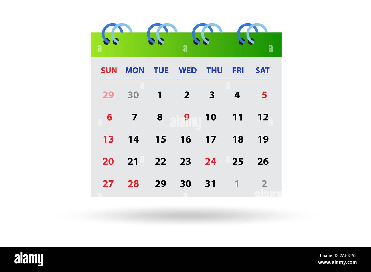 The calendar concept for planning purposes 3d rendering Stock Photo