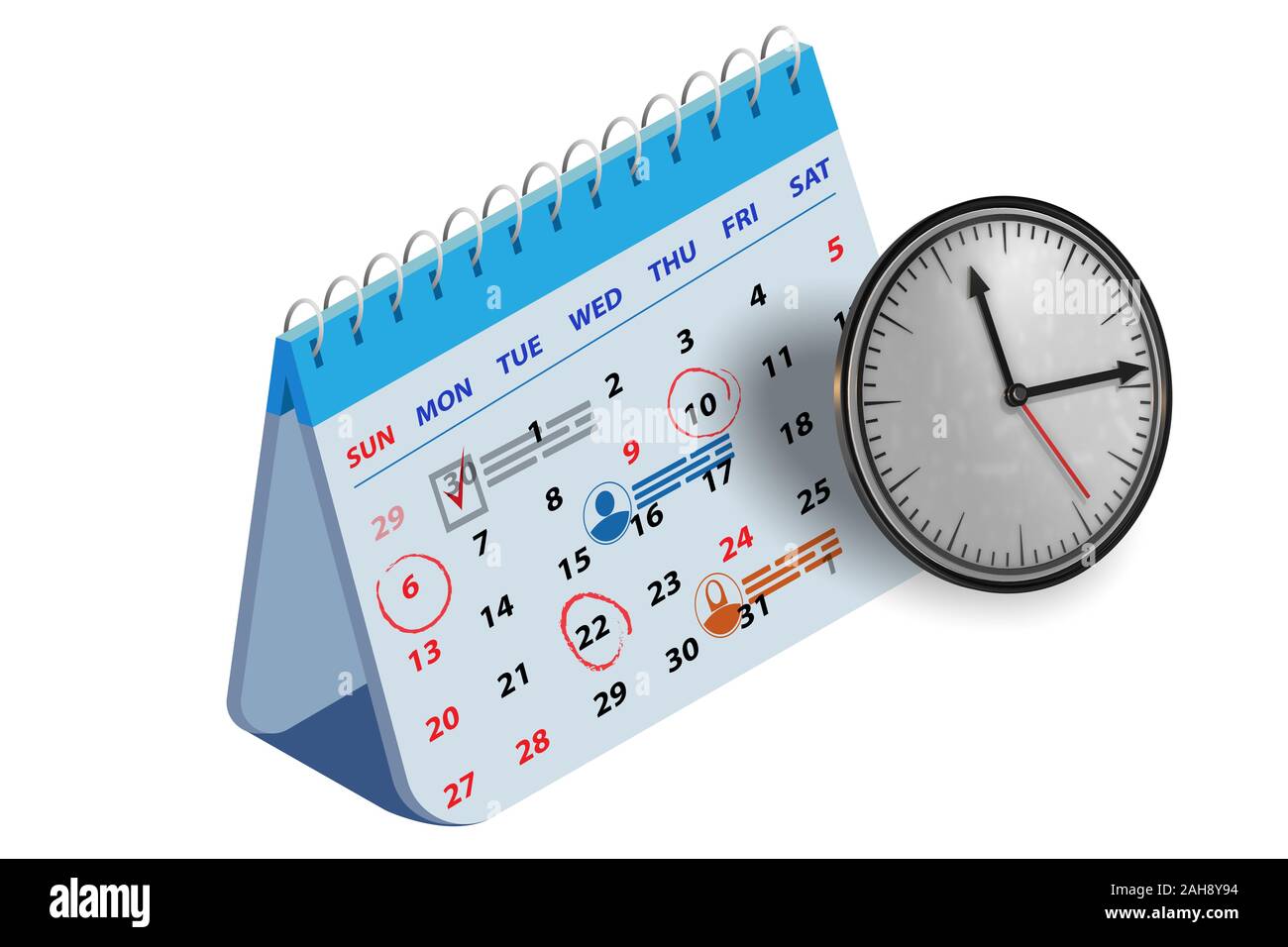 The calendar concept for planning purposes 3d rendering Stock Photo