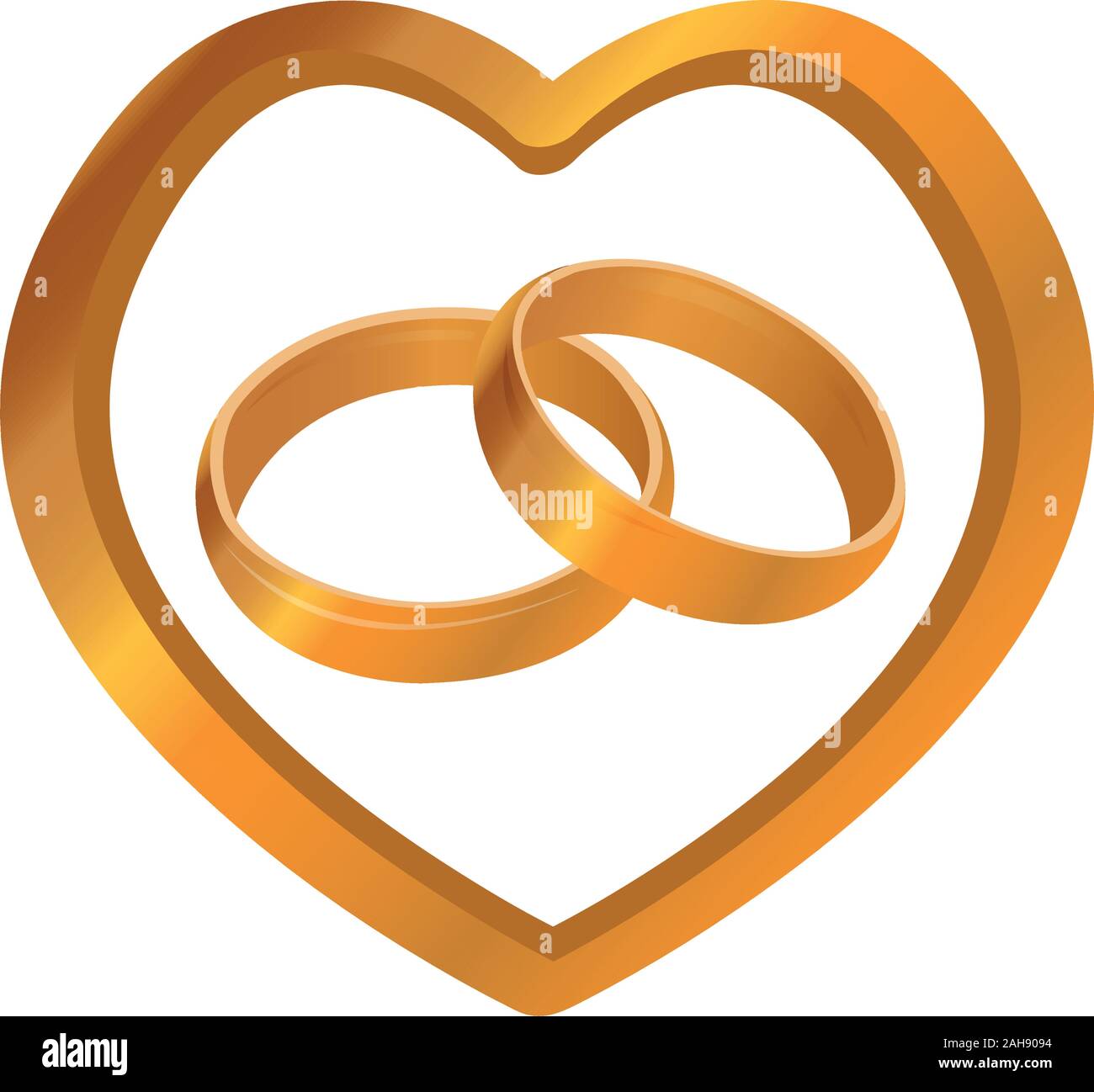 Wedding rings in a heart Stock Vector Image & Art - Alamy