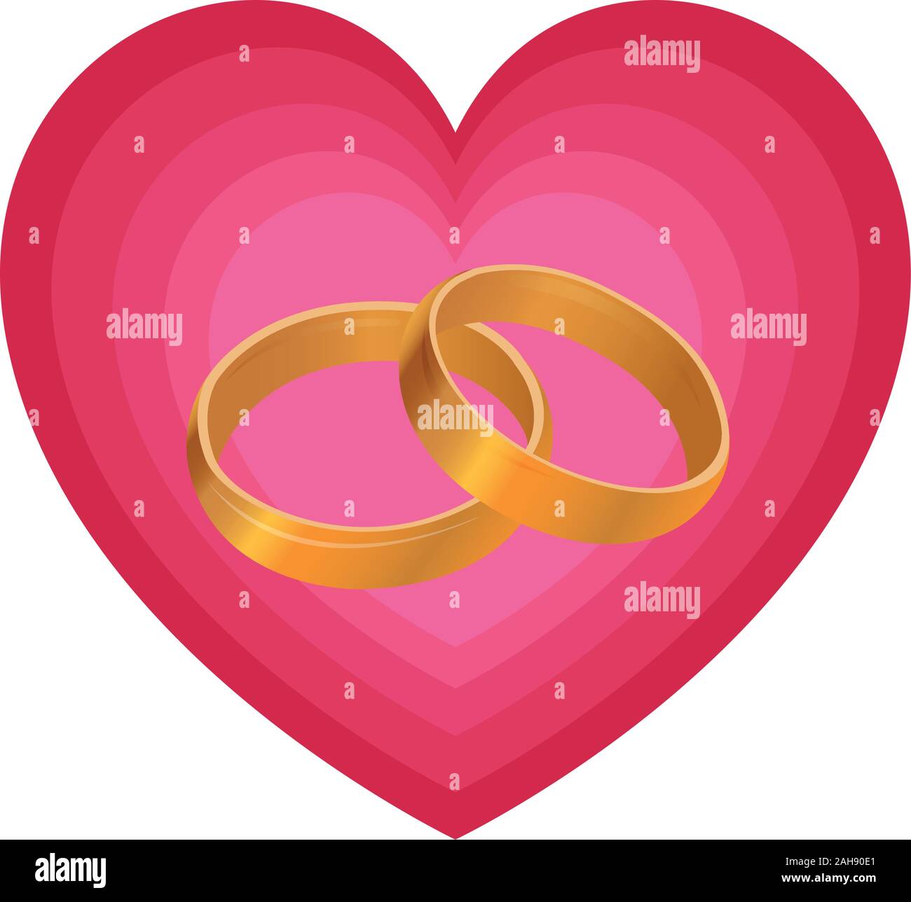 Wedding rings in a heart Stock Vector Image & Art - Alamy