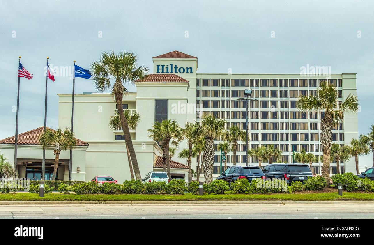 Galveston Hilton Hotel on Seawall Boulevard Stock Photo Alamy