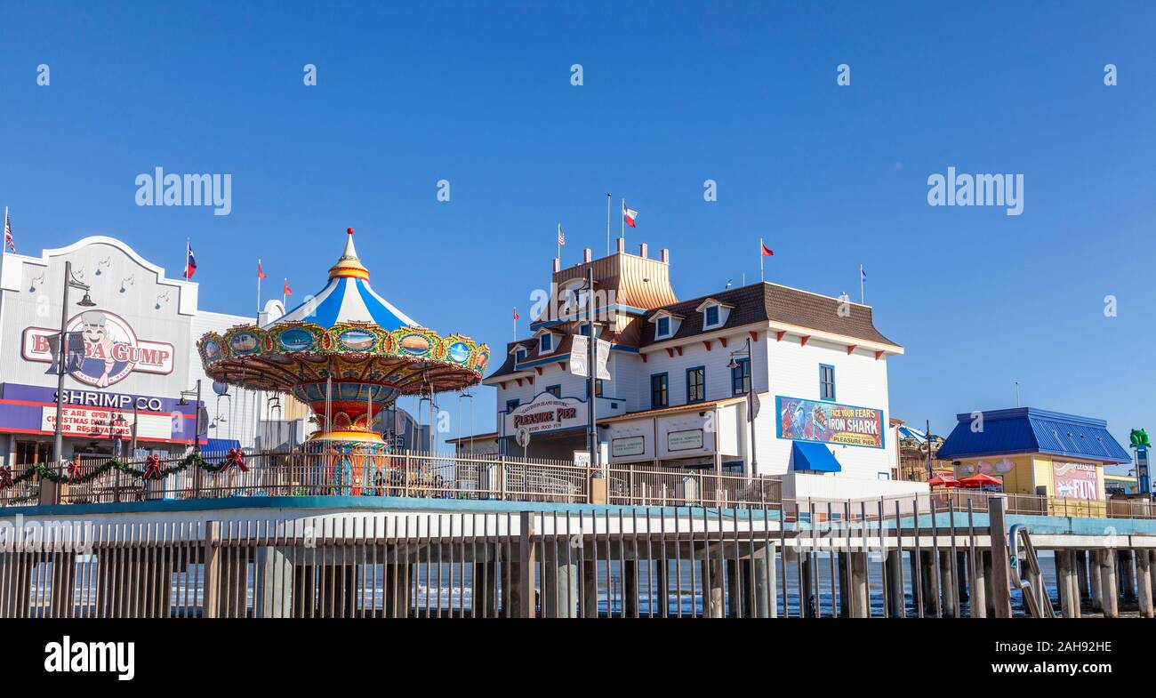 Galveston Pleasure Pier and Seawall Urban Park on Seawall Boulevard