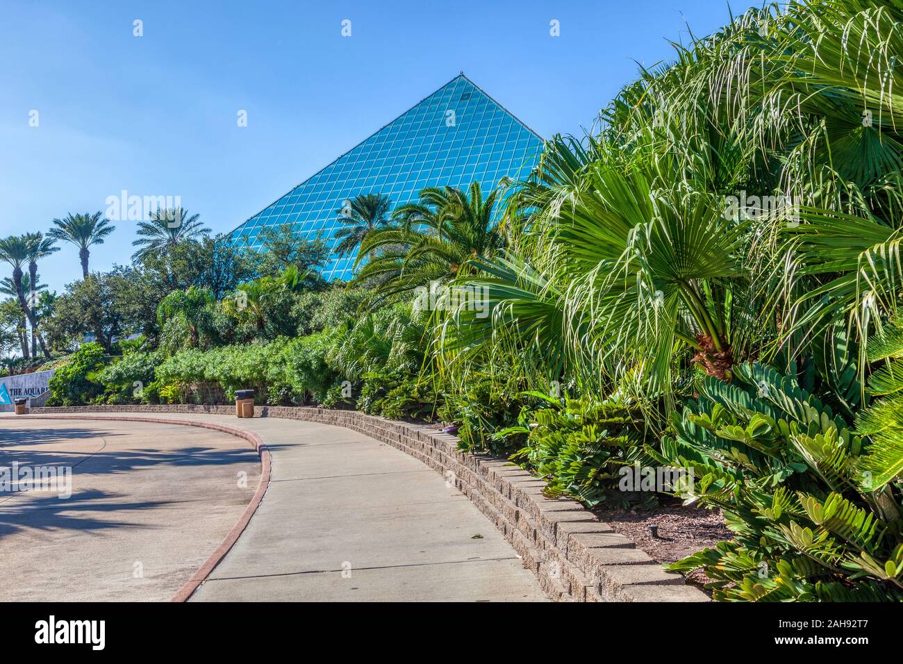 Moody Gardens With Aquarium Pyramid In Galveston Texas Stock