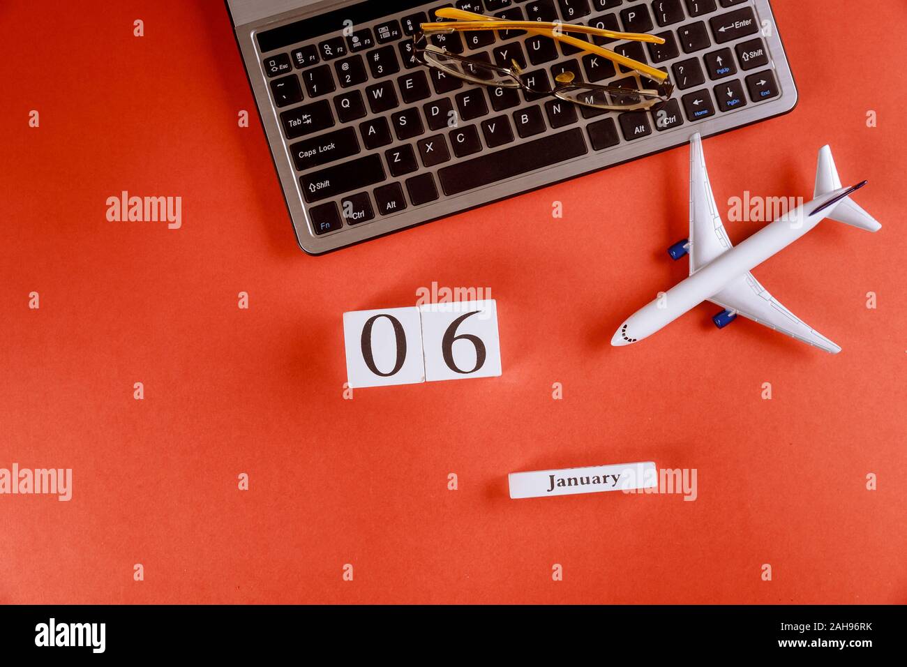 07 January Calendar With Accessories On Business Workspace Office