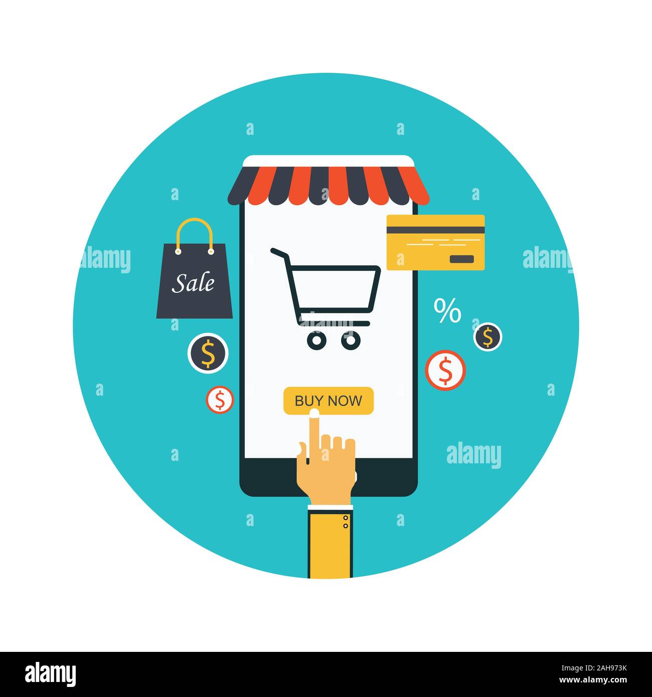 ONLINE MOBILE SHOP concept Stock Photo Alamy